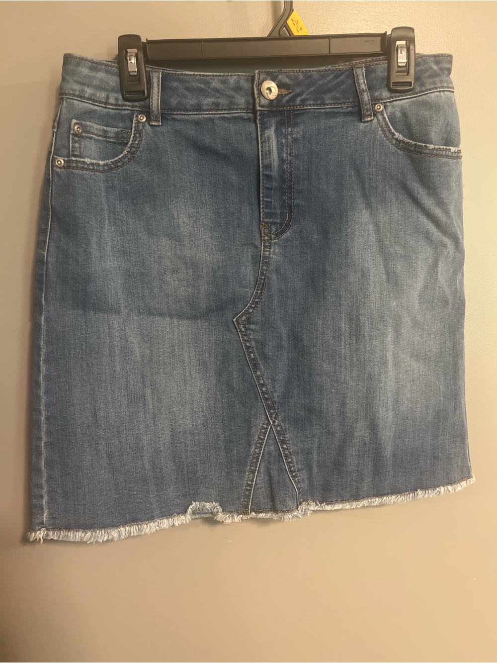 Denim Mini Skirt in Washed Blue - Casual Women's Jean Skirt